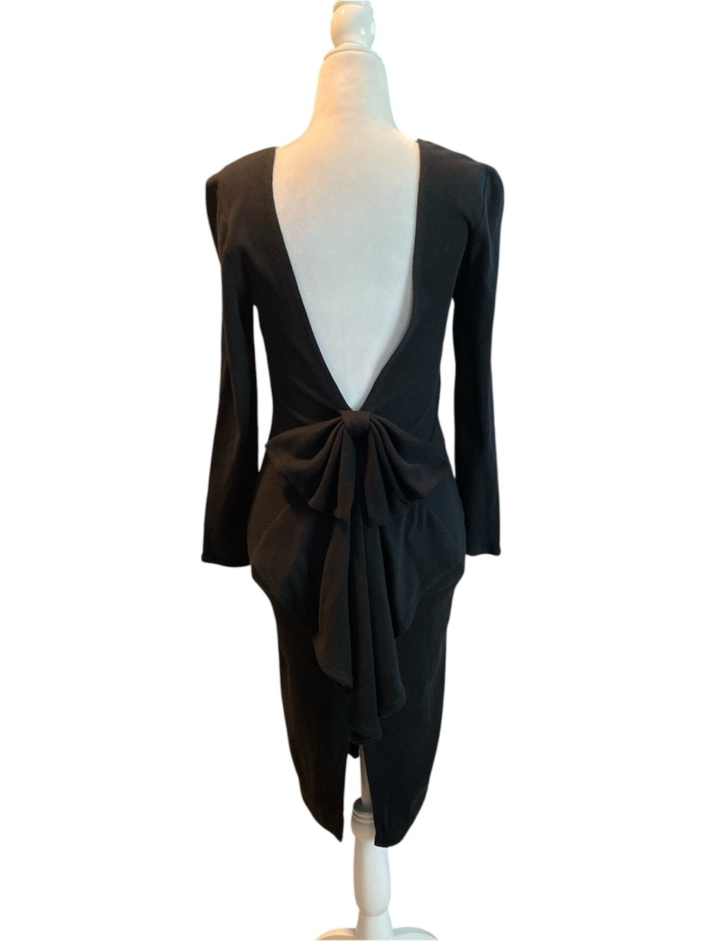 Vintage 90’s Rampage knit ribbed Black Long Sleeve Sheath Dress
